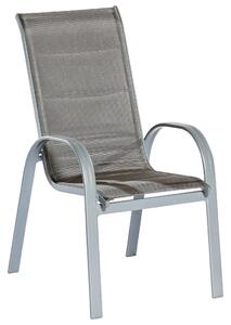STOL aluminij rjava, srebrne barve