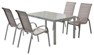 VRTNI SET aluminij srebrne barve rjava, srebrne barve