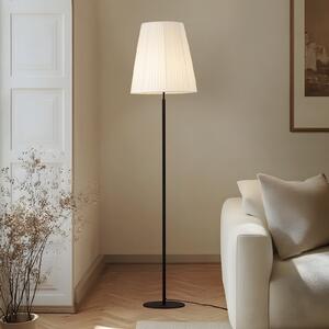 Lindby Stojna svetilka Virelle, črna/bela, tekstil, višina 170 cm, Bela, Dnevna soba / jedilnica, Tkanine / tekstil, Sodobni