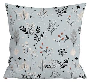 Flanelasta prevleka za blazino FROST BOTANIC 45x45 cm, svetlo siva