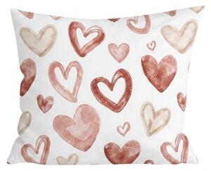 Flanelska prevleka za blazino AMORIA HEARTS 45x45 cm, vzorčasta