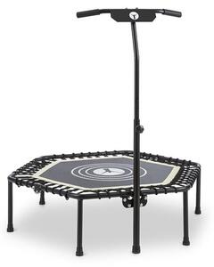 KLARFIT Jumpanatic, fitnes trampolin, 44“ / 112 cm Ø, ročaj, zložljivi, bele barve