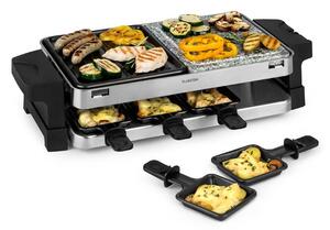 Klarstein Sirloin Raclette, 1500W, aluminij / kamen, 8 oseb, signalne LED lučke