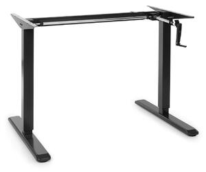 OneConcept Multidesk, višinsko nastavljiva pisalna miza, ročna, 73-123 cm, črna barva