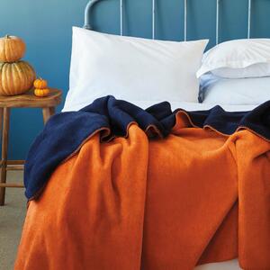 Odeja Simply Blanket Dark Blue - Orange 150x200