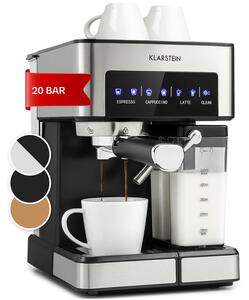 Klarstein Arabica Comfort, aparat za espresso, 1350W, 20 barov, 1,8l, nadzorna plošča na dotik