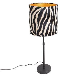 Namizna svetilka črna senca zebra dizajn 25 cm nastavljiv - Parte