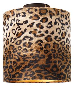 Stropna svetilka mat črna senca leopard design 25 cm - Combi