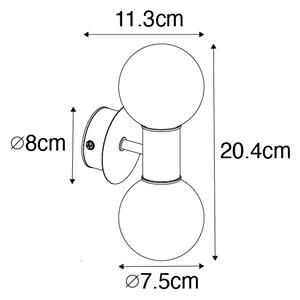 Moderna stenska svetilka črna IP44 2-svetloba - Cederic