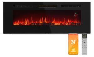 Klarstein Galeras Smart Intelligent Electric Fireplace, 2 nastavitvi temperature, 16 - 30°| Iluzija plamena LED, Možnost povezave z IOT