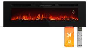 Klarstein Galeras Smart Intelligent Electric Fireplace, 2 nastavitvi temperature, 16 - 30°| Iluzija plamena LED, Možnost povezave z IOT