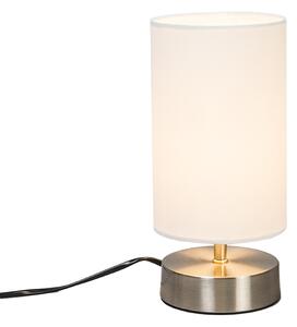 Moderna namizna svetilka bela okrogla 12 cm - Milo 2