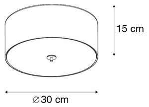 Podeželska stropna svetilka zelena 30 cm - Drum Juta