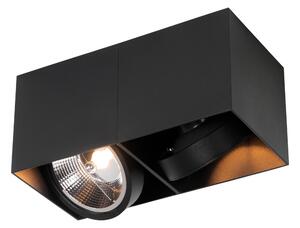 Design spot črna pravokotna AR111 2-light - Box