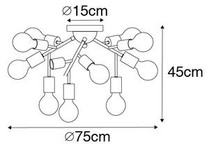 Design stropna svetilka črna z zlatom 12-light - Juul