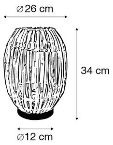 Podeželska namizna svetilka bambus z belo - Canna Capsule