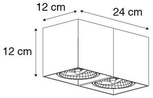 Design spot bela pravokotna 2-svetloba - Box