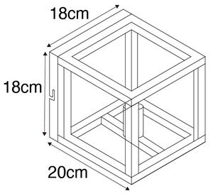 Industrijska stenska svetilka črna - Cage