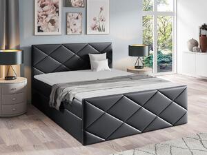 Boxspring postelja Baltimore 155, 180x200, Eko usnje, Posteljno dno, 184x213x103cm, Vzmetnica