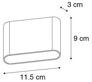 Moderna zunanja stenska svetilka črna 11,5 cm z LED IP65 - Batt