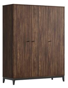 Garderobna omara v orehovem dekorju v temni naravni barvi 148x190x55 cm Ilyas – Vipack
