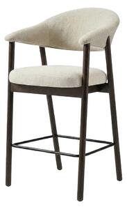 Rjavo-kremno bel oblazinjen barski stol z nasloni za roke (višina sedeža 67 cm) Elk – Unique Furniture