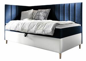 Boxspring postelja Baltimore 164, 90x200, Blago, Eko usnje, Posteljno dno, 98x208x115cm, Vzmetnica