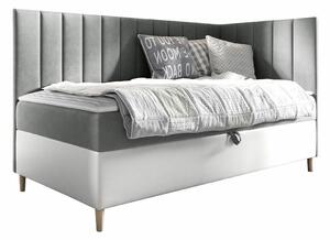 Boxspring postelja Baltimore 164, 80x200, Blago, Eko usnje, Posteljno dno, 88x208x115cm, Vzmetnica