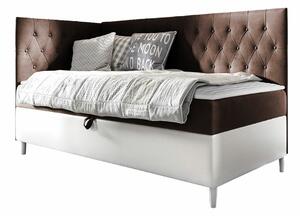 Boxspring postelja Baltimore 167, 90x200, Blago, Eko usnje, Posteljno dno, 98x208x115cm, Vzmetnica