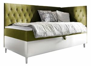 Boxspring postelja Baltimore 167, 90x200, Blago, Eko usnje, Posteljno dno, 98x208x115cm, Vzmetnica