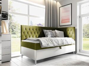 Boxspring postelja Baltimore 167, 90x200, Blago, Eko usnje, Posteljno dno, 98x208x115cm, Vzmetnica