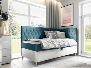 Boxspring postelja Baltimore 167, 90x200, Blago, Eko usnje, Posteljno dno, 98x208x115cm, Vzmetnica