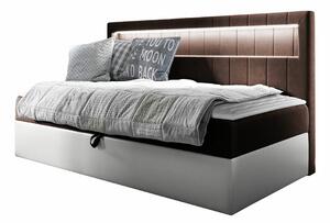 Boxspring postelja Baltimore 168, 80x200, Blago, Eko usnje, Posteljno dno, 92x202x104cm, Vzmetnica