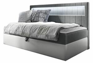 Boxspring postelja Baltimore 168, 90x200, Eko usnje, Blago, Posteljno dno, 102x202x104cm, Vzmetnica