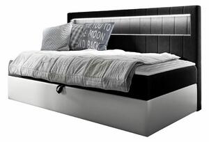 Boxspring postelja Baltimore 168, 80x200, Eko usnje, Blago, Posteljno dno, 92x202x104cm, Vzmetnica