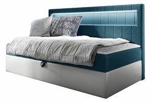 Boxspring postelja Baltimore 168, 100x200, Blago, Eko usnje, Posteljno dno, 112x202x104cm, Vzmetnica