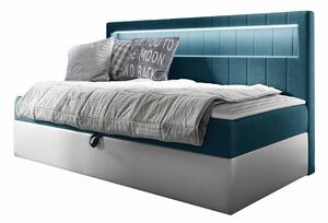 Boxspring postelja Baltimore 168, 80x200, Blago, Eko usnje, Posteljno dno, 92x202x104cm, Vzmetnica