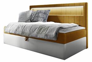 Boxspring postelja Baltimore 168, 100x200, Eko usnje, Blago, Posteljno dno, 112x202x104cm, Vzmetnica