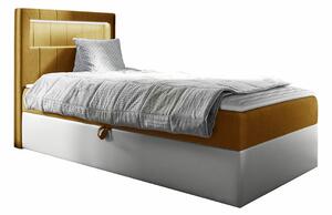 Boxspring postelja Baltimore 169, 90x200, Eko usnje, Blago, Posteljno dno, 92x212x104cm, Vzmetnica