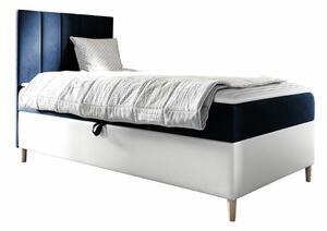 Boxspring postelja Baltimore 170, 90x200, Blago, Eko usnje, Posteljno dno, 92x208x115cm, Vzmetnica