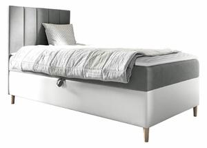 Boxspring postelja Baltimore 170, 90x200, Blago, Eko usnje, Posteljno dno, 92x208x115cm, Vzmetnica