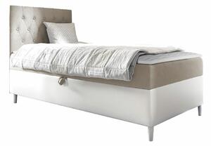 Boxspring postelja Baltimore 171, 80x200, Blago, Eko usnje, Posteljno dno, 82x208x115cm, Vzmetnica