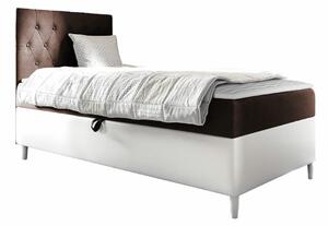 Boxspring postelja Baltimore 171, 80x200, Blago, Eko usnje, Posteljno dno, 82x208x115cm, Vzmetnica