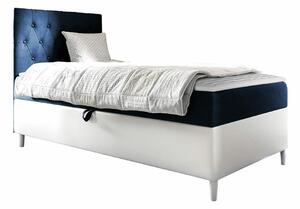 Boxspring postelja Baltimore 171, 90x200, Blago, Eko usnje, Posteljno dno, 92x208x115cm, Vzmetnica