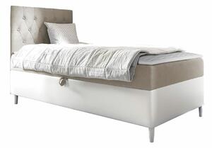 Boxspring postelja Baltimore 171, 90x200, Blago, Eko usnje, Posteljno dno, 92x208x115cm, Vzmetnica