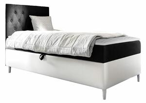 Boxspring postelja Baltimore 171, 80x200, Blago, Eko usnje, Posteljno dno, 82x208x115cm, Vzmetnica