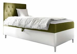 Boxspring postelja Baltimore 171, 90x200, Blago, Eko usnje, Posteljno dno, 92x208x115cm, Vzmetnica