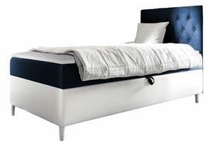 Boxspring postelja Baltimore 171, 100x200, Blago, Eko usnje, Posteljno dno, 102x208x115cm, Vzmetnica