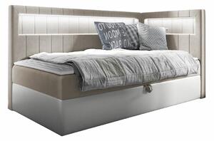 Boxspring postelja Baltimore 172, 90x200, Eko usnje, Blago, Na voljo, 102x212x104cm