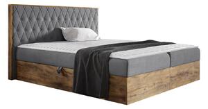 Boxspring postelja Baltimore 190, 160x200, Blago, Posteljno dno, 168x208x103cm, Vzmetnica